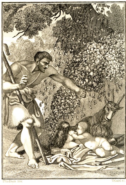 Daphnis suckled by goat