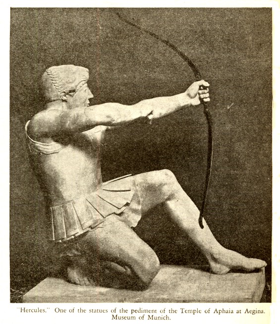 Herakles draws bow