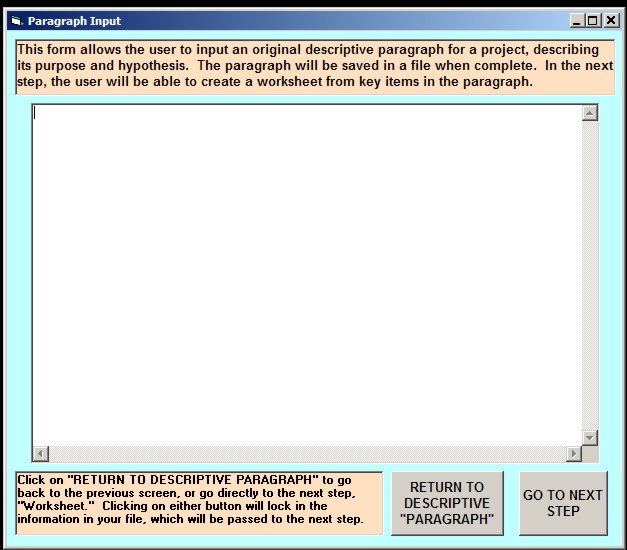 Paragraph input screen