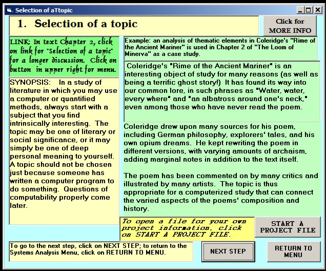 Selection of a topic