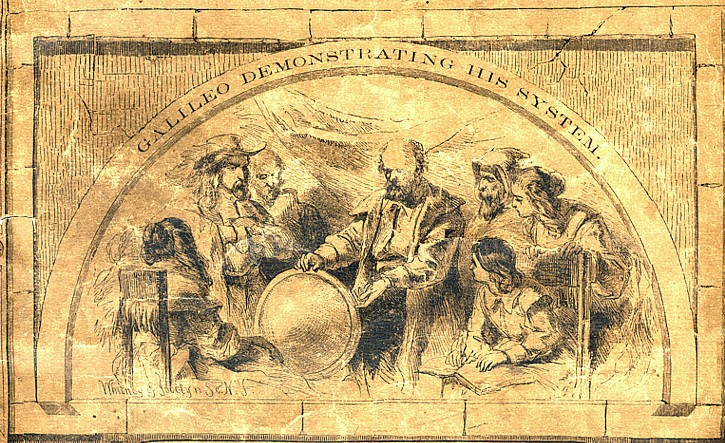 Galileo examining his system