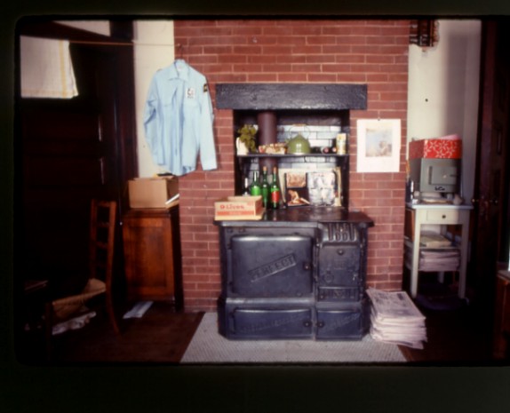 View of kitchen, with stove