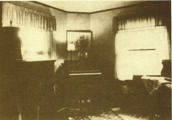 Archival view of the music room