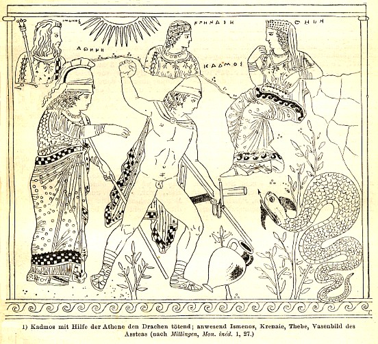 Kadmos killing the dragon