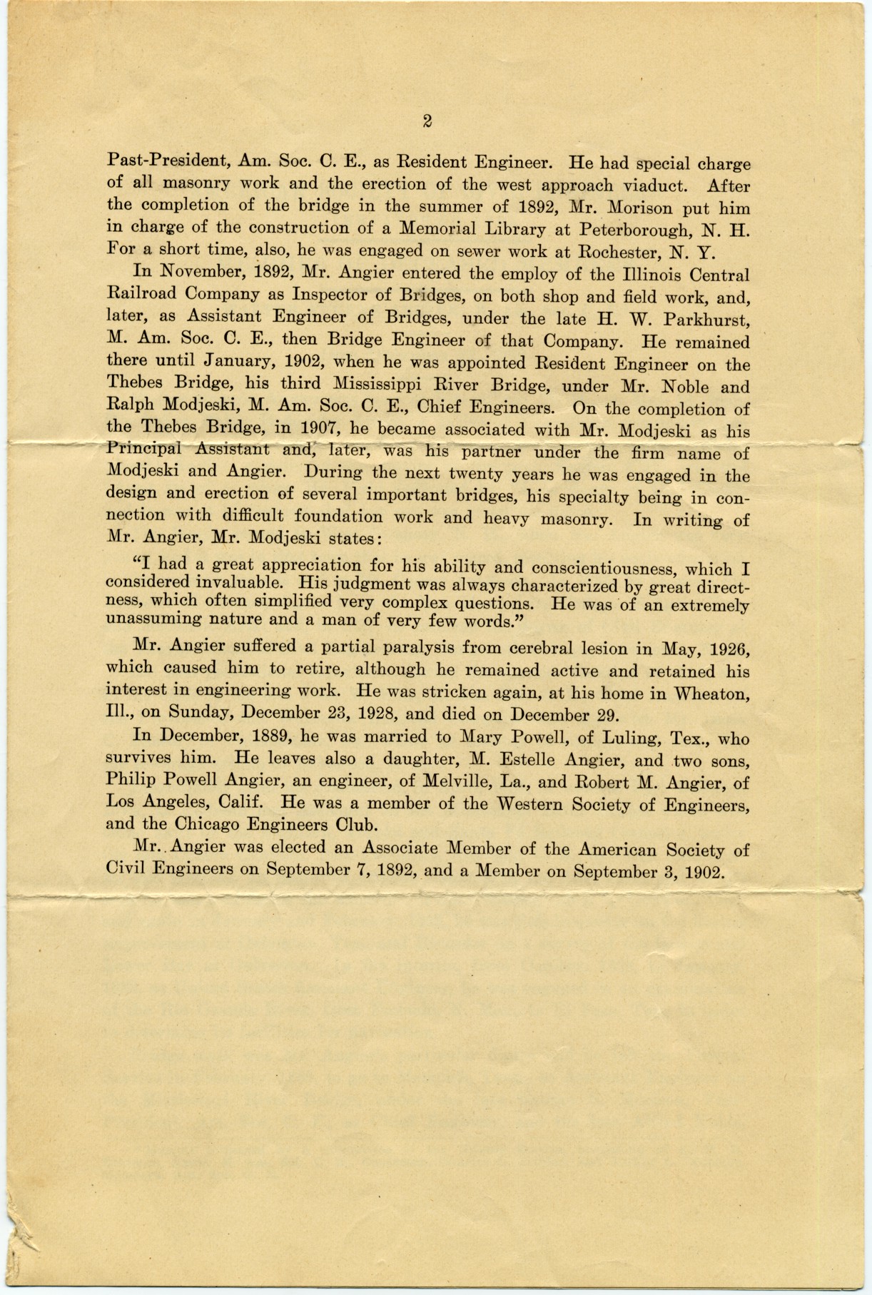 W.E. Angier obituary page 2