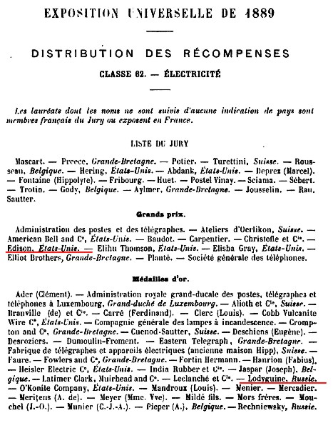 Paris 1889 Prizes