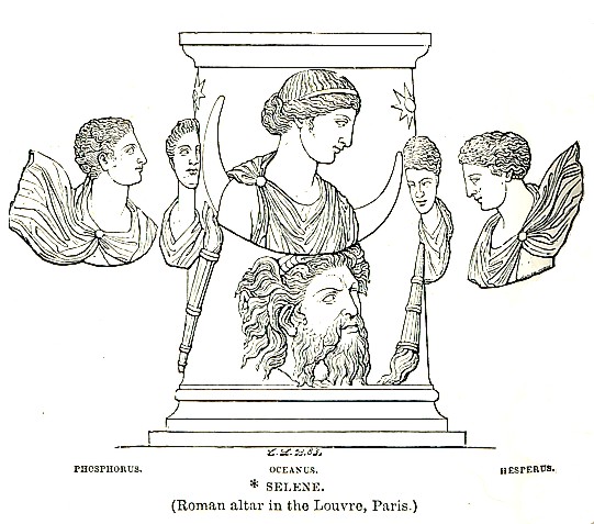 Selene, on a Roman altar