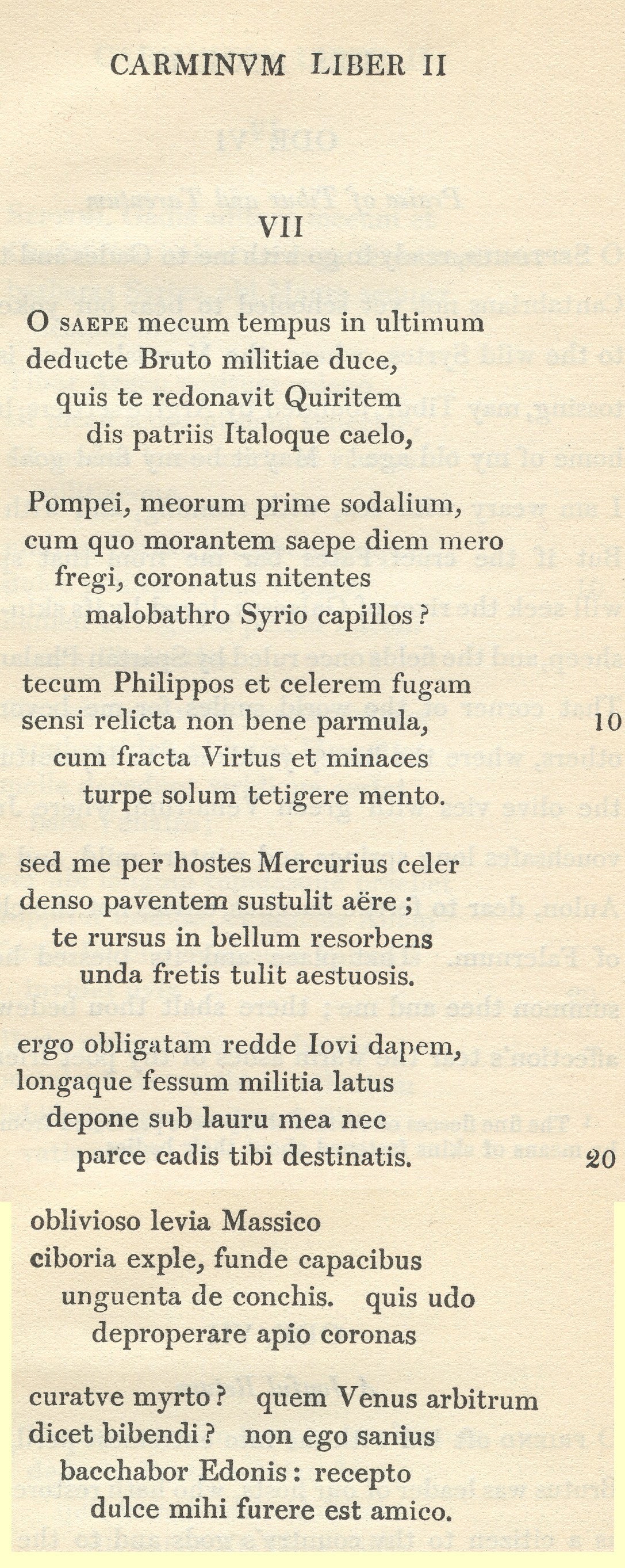 Horace Odes 2.7
