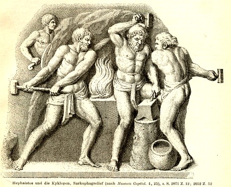 Hephaestus at his forge